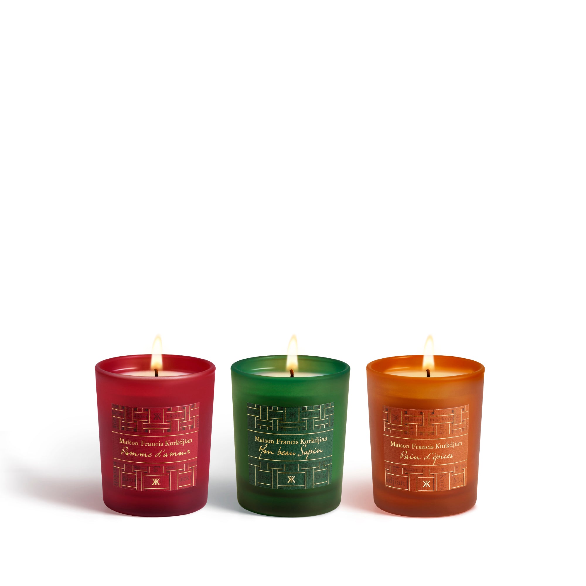 Trio di candele profumate