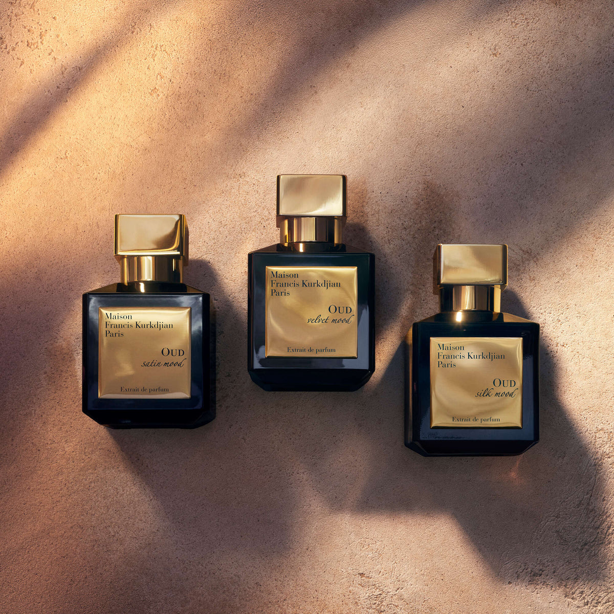 MFK collezione OUD - trittico satin velvet silk mood